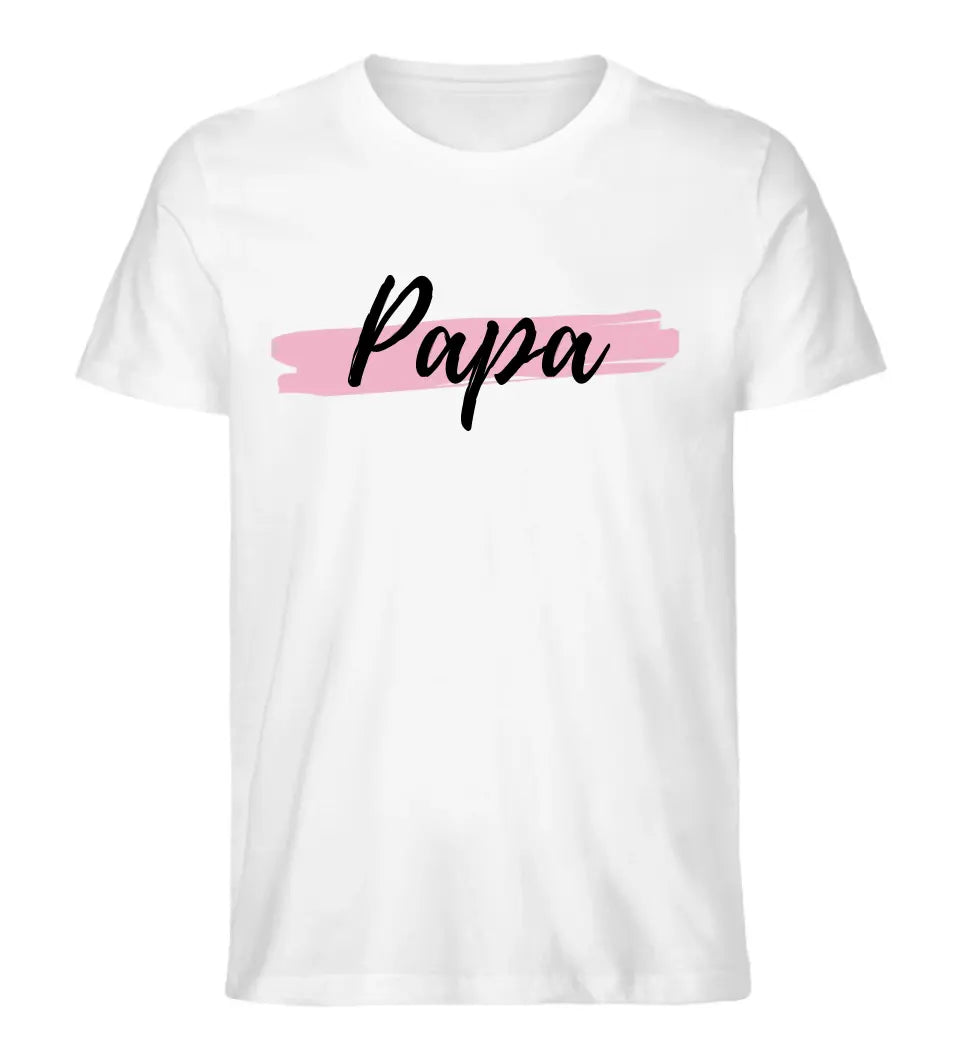 Mama Papa Oma Opa mit Farbstreifen - Premium Shirt aus Biobaumwolle personalisierbar