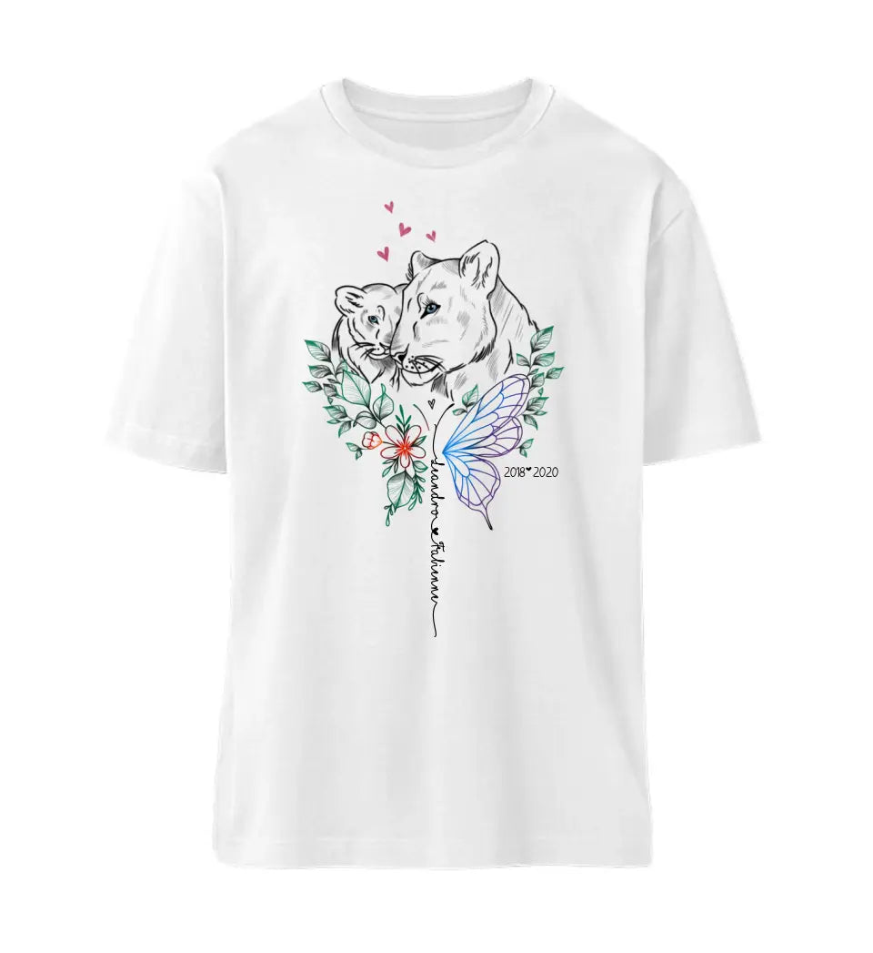 Löwenmama Schmetterling Premium T-Shirt aus Biobaumwolle Personalisierbar