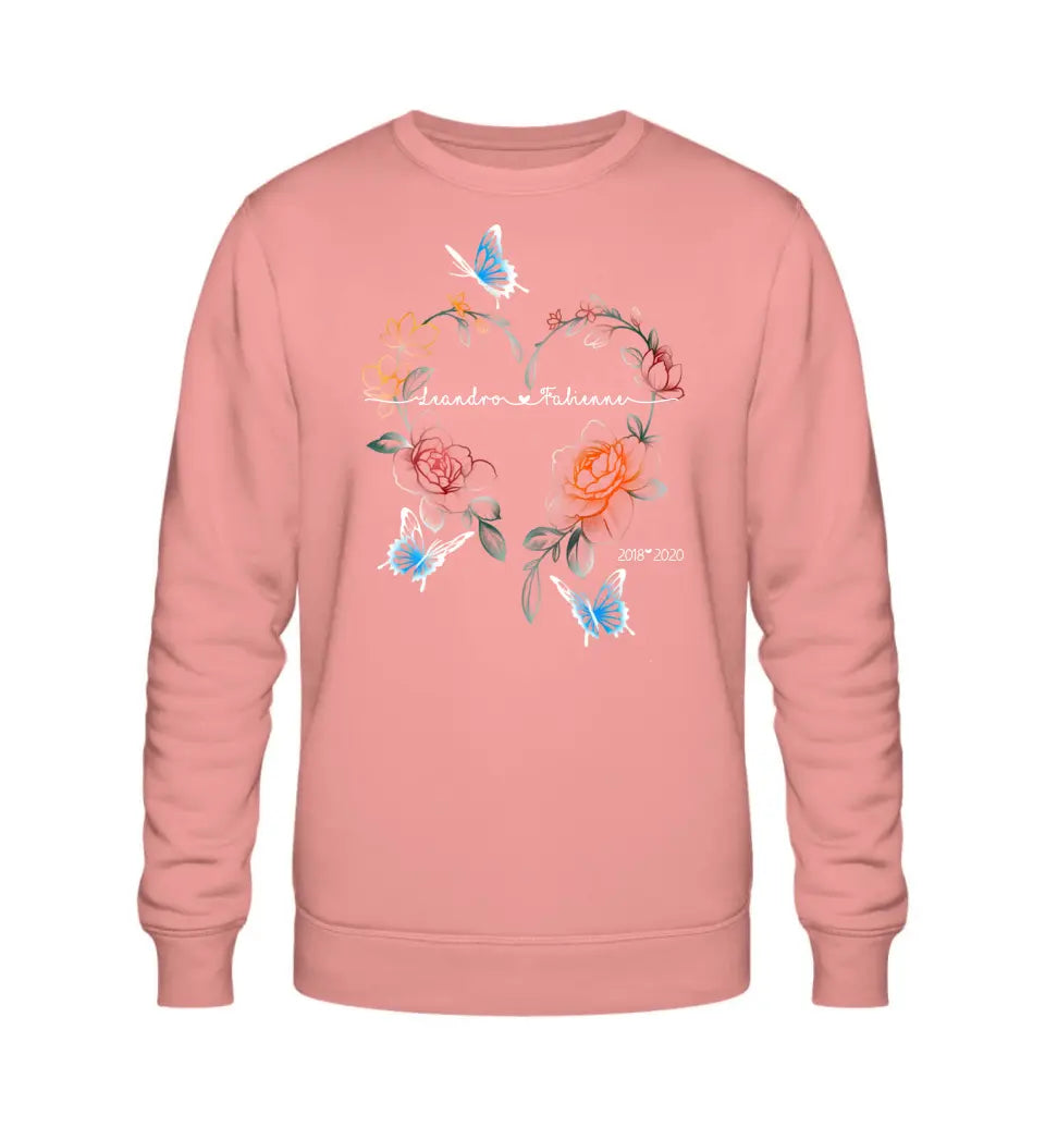 Blumenherz Premium Sweatshirt Pullover personalisierbar