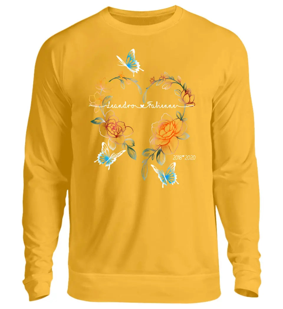 Blumenherz Premium Sweatshirt Pullover personalisierbar