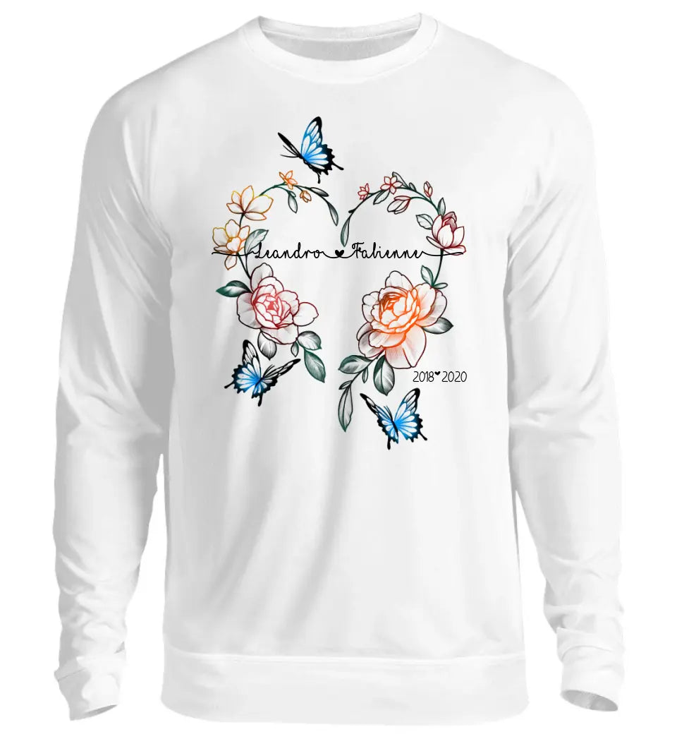 Blumenherz Premium Sweatshirt Pullover personalisierbar